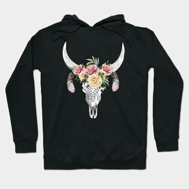 Cow skull floral 1 Hoodie by Collagedream